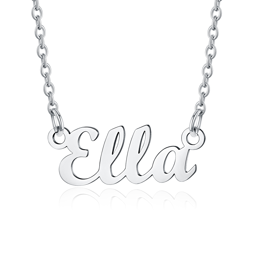 Stainless Steel Custom Name Necklace Silver Ella