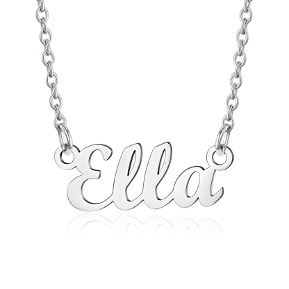 Stainless Steel Custom Name Necklace Silver Ella