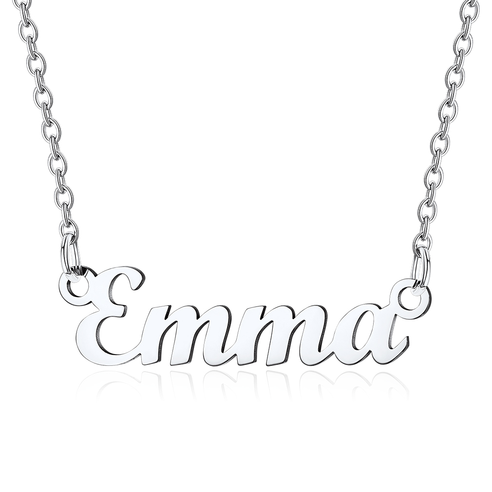 Stainless Steel Custom Name Necklace Silver Emma