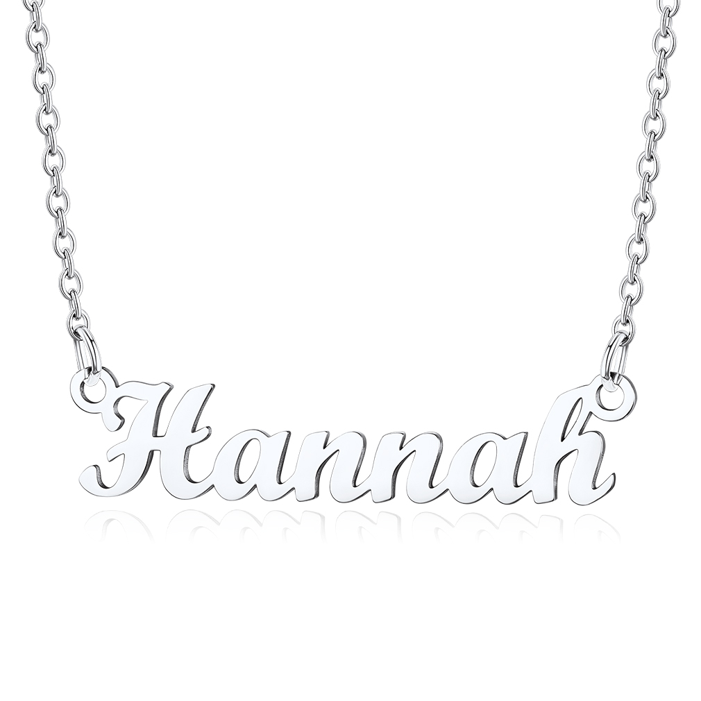Stainless Steel Custom Name Necklace Silver Hannah