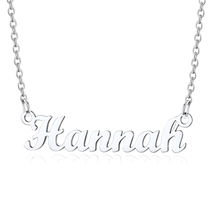 Stainless Steel Custom Name Necklace Silver Hannah