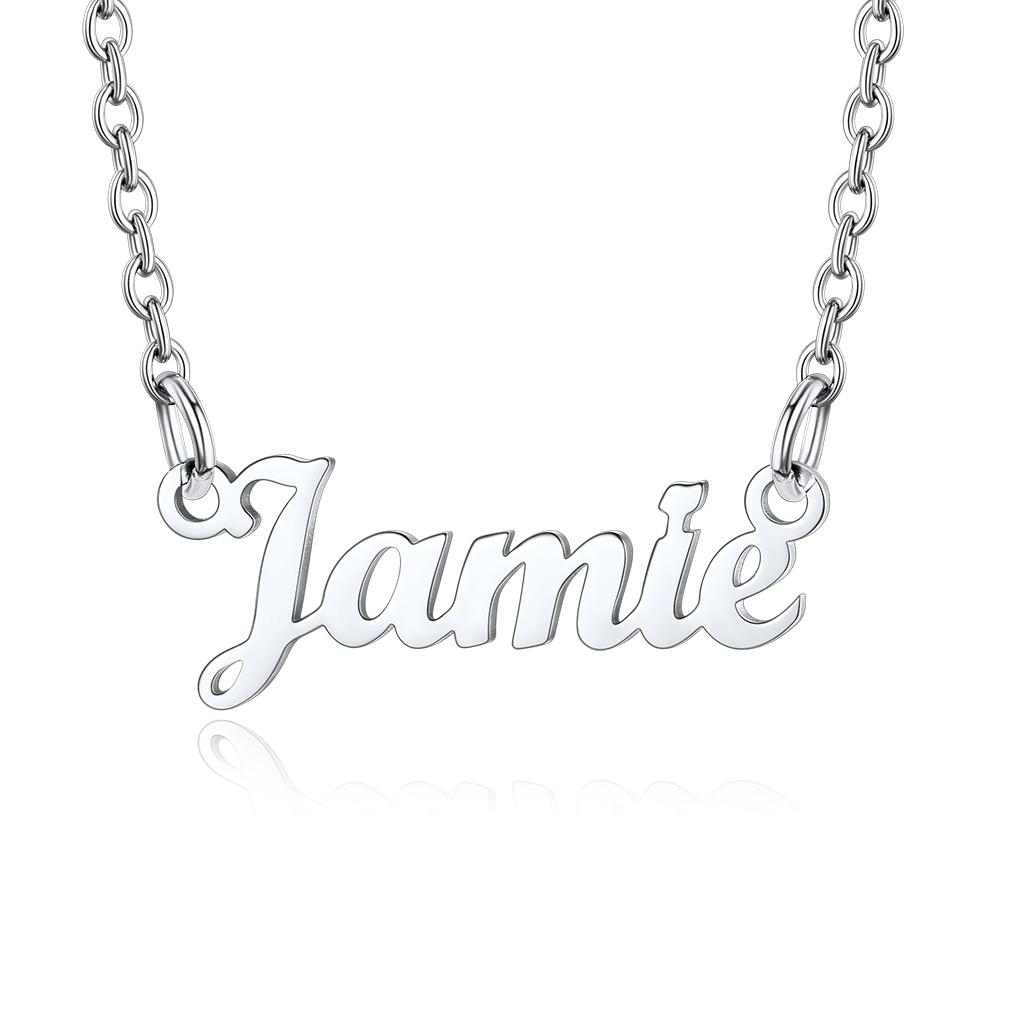 Stainless Steel Custom Name Necklace Silver Jamie