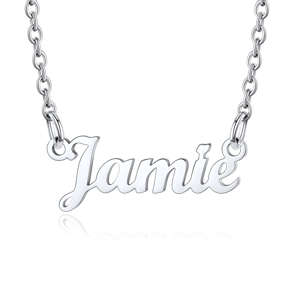 Stainless Steel Custom Name Necklace Silver Jamie