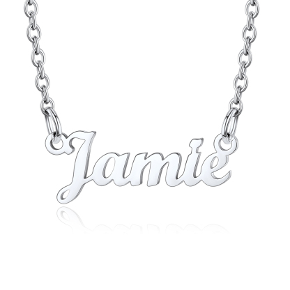 Stainless Steel Custom Name Necklace Silver Jamie