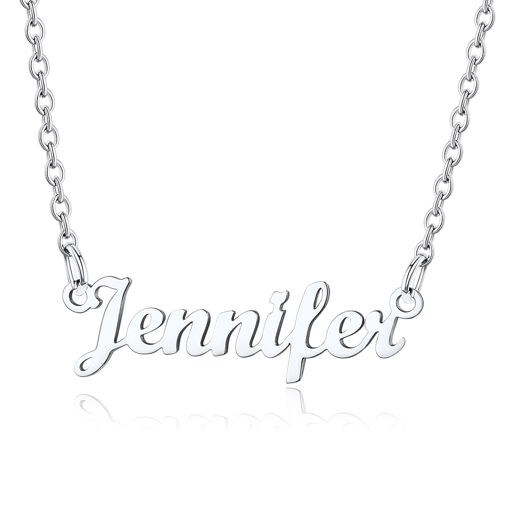 Stainless Steel Custom Name Necklace Silver Jennifer