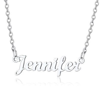 Stainless Steel Custom Name Necklace Silver Jennifer