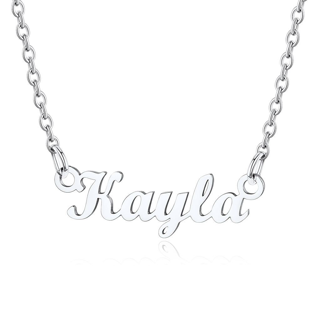 Stainless Steel Custom Name Necklace Silver Kayla