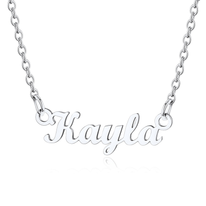 Stainless Steel Custom Name Necklace Silver Kayla