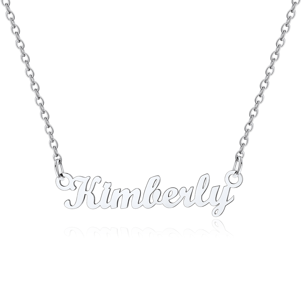 Stainless Steel Custom Name Necklace Silver Kim