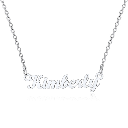 Stainless Steel Custom Name Necklace Silver Kim