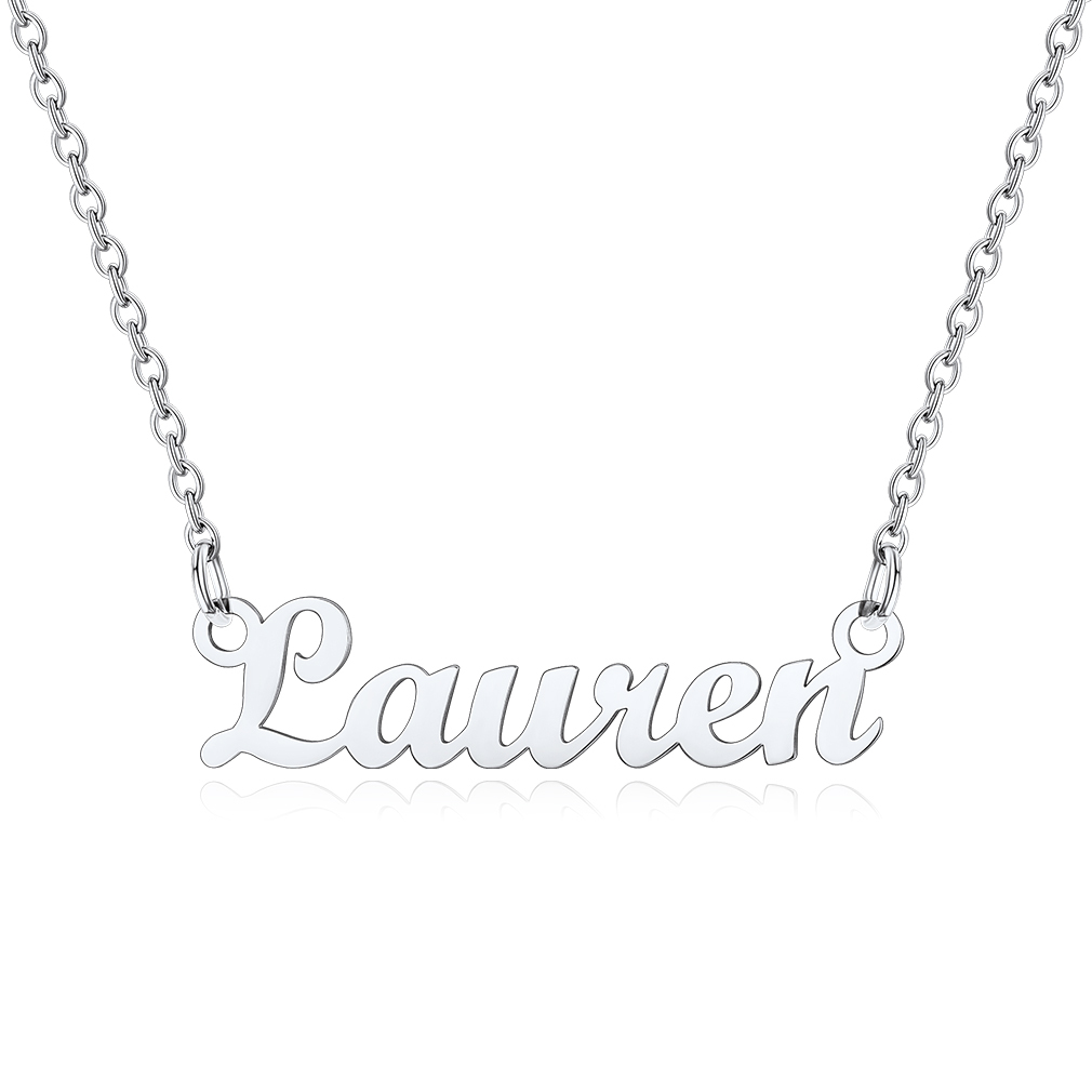 Stainless Steel Custom Name Necklace Silver Lauren
