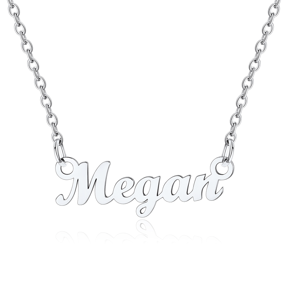 Stainless Steel Custom Name Necklace Silver Megan