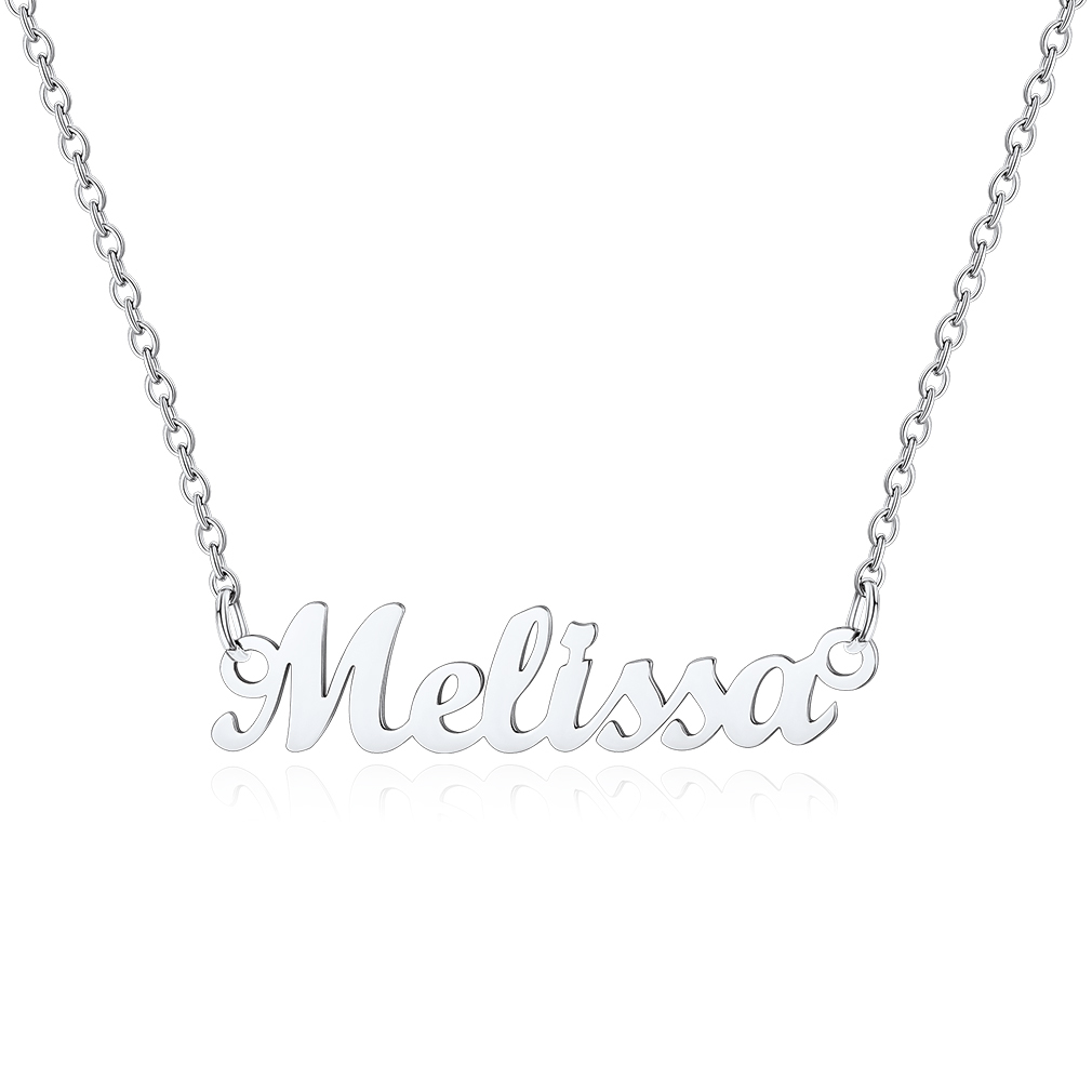 Stainless Steel Custom Name Necklace Silver Melissa