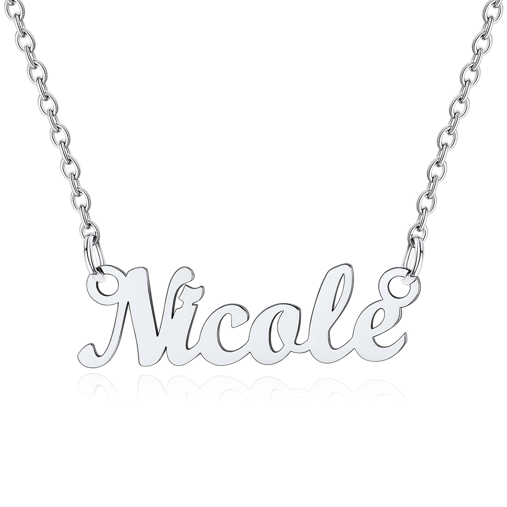 Stainless Steel Custom Name Necklace Silver Nicole