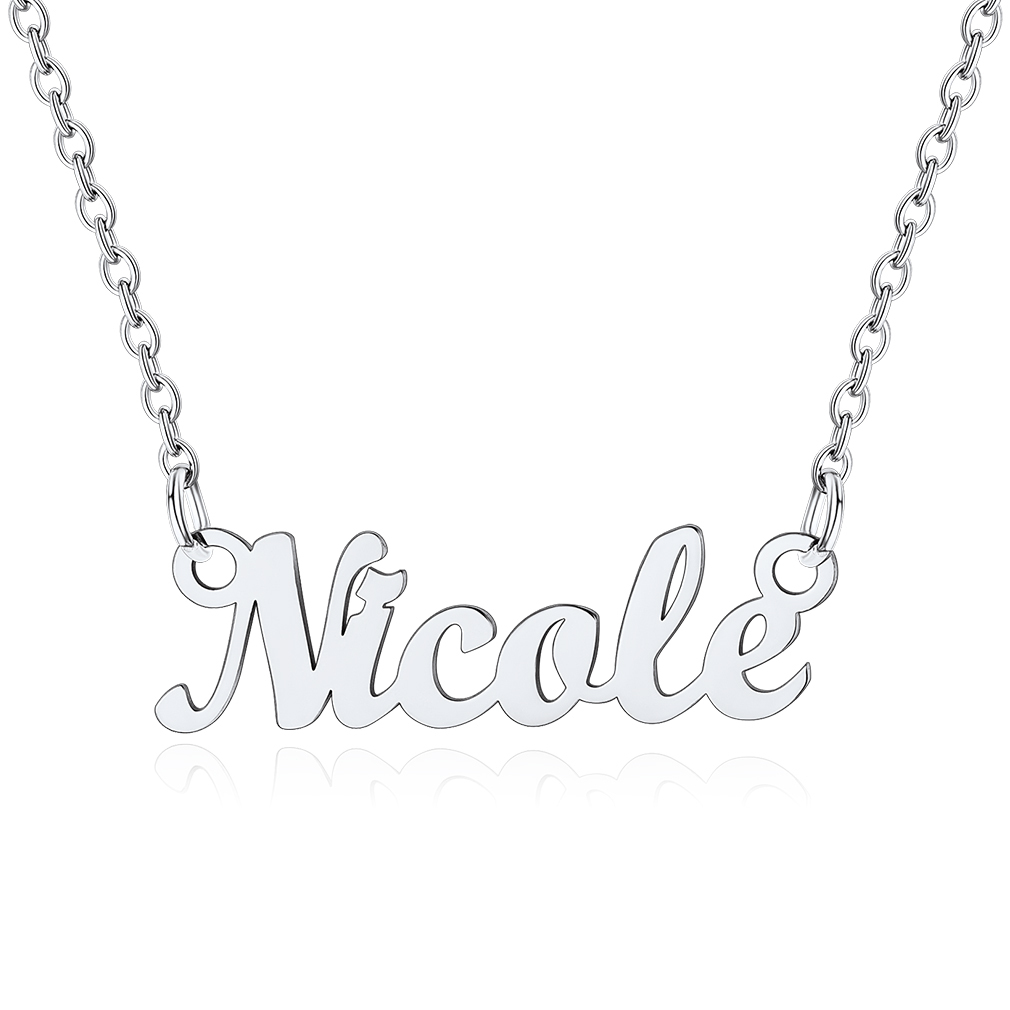 Stainless Steel Custom Name Necklace Silver Nicole
