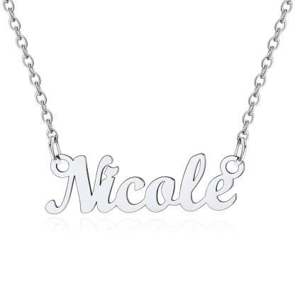 Stainless Steel Custom Name Necklace Silver Nicole