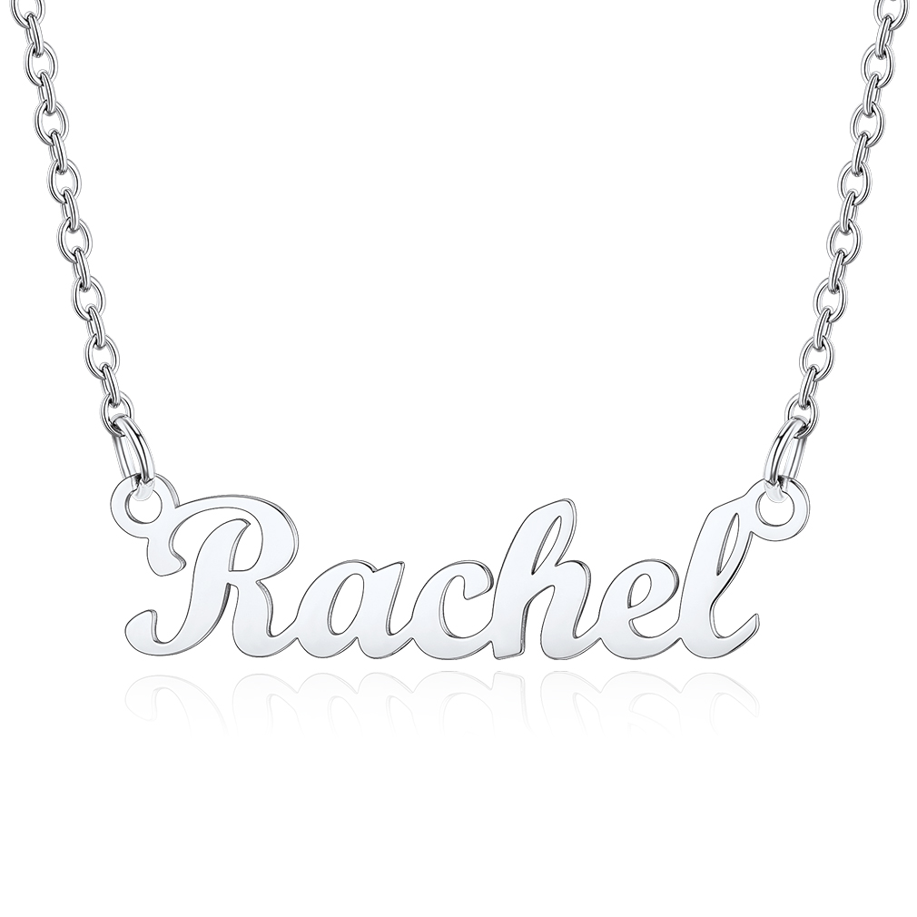 Stainless Steel Custom Name Necklace Silver Rachel