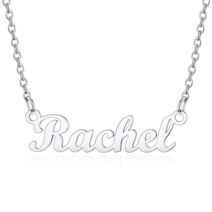 Stainless Steel Custom Name Necklace Silver Rachel