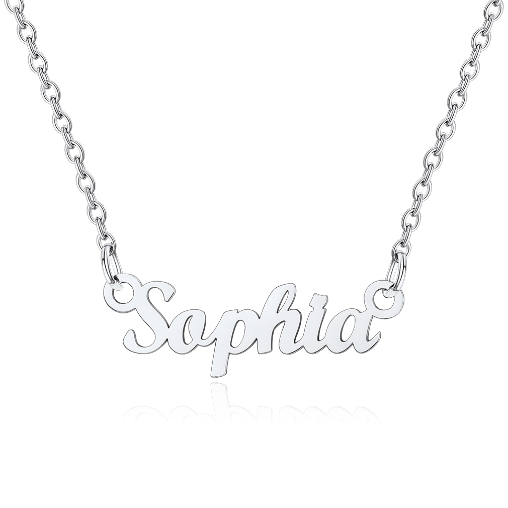 Stainless Steel Custom Name Necklace Silver Sophia