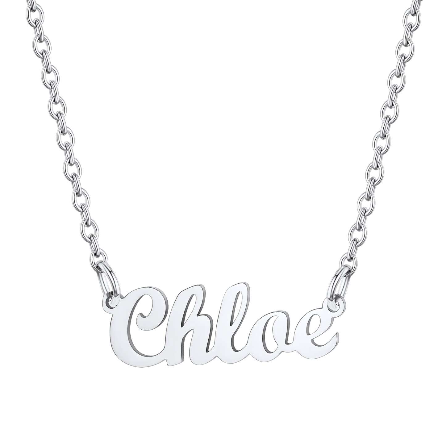 Stainless Steel Custom Name Necklace Silver Chloe
