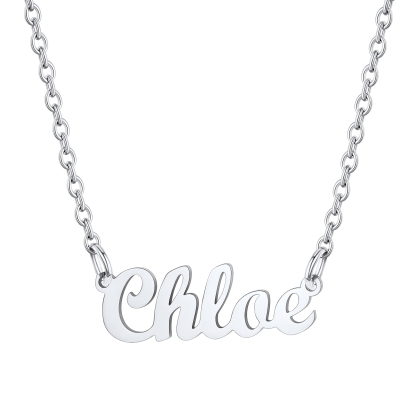Stainless Steel Custom Name Necklace Silver Chloe