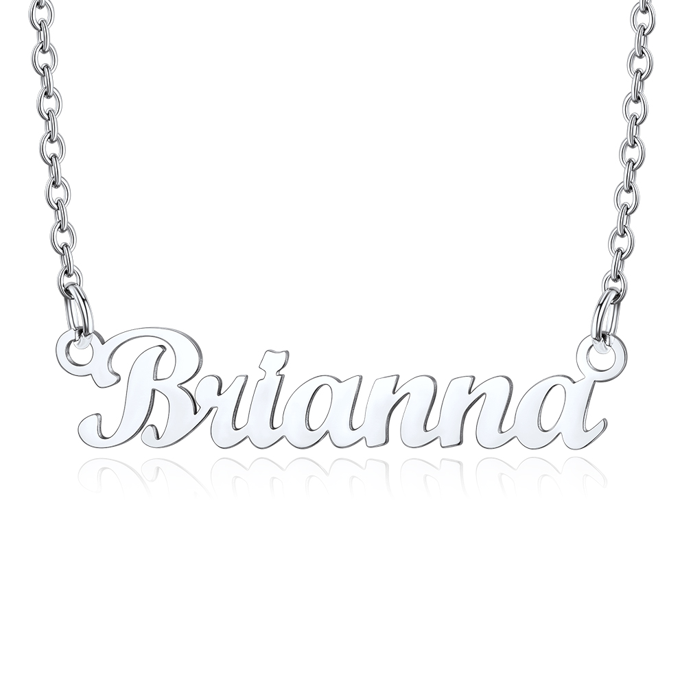 Stainless Steel Custom Name Necklace Silver Brianna