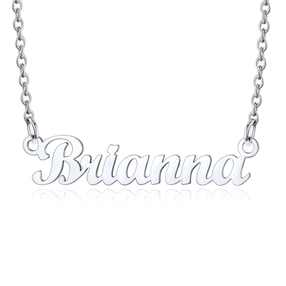 Stainless Steel Custom Name Necklace Silver Brianna