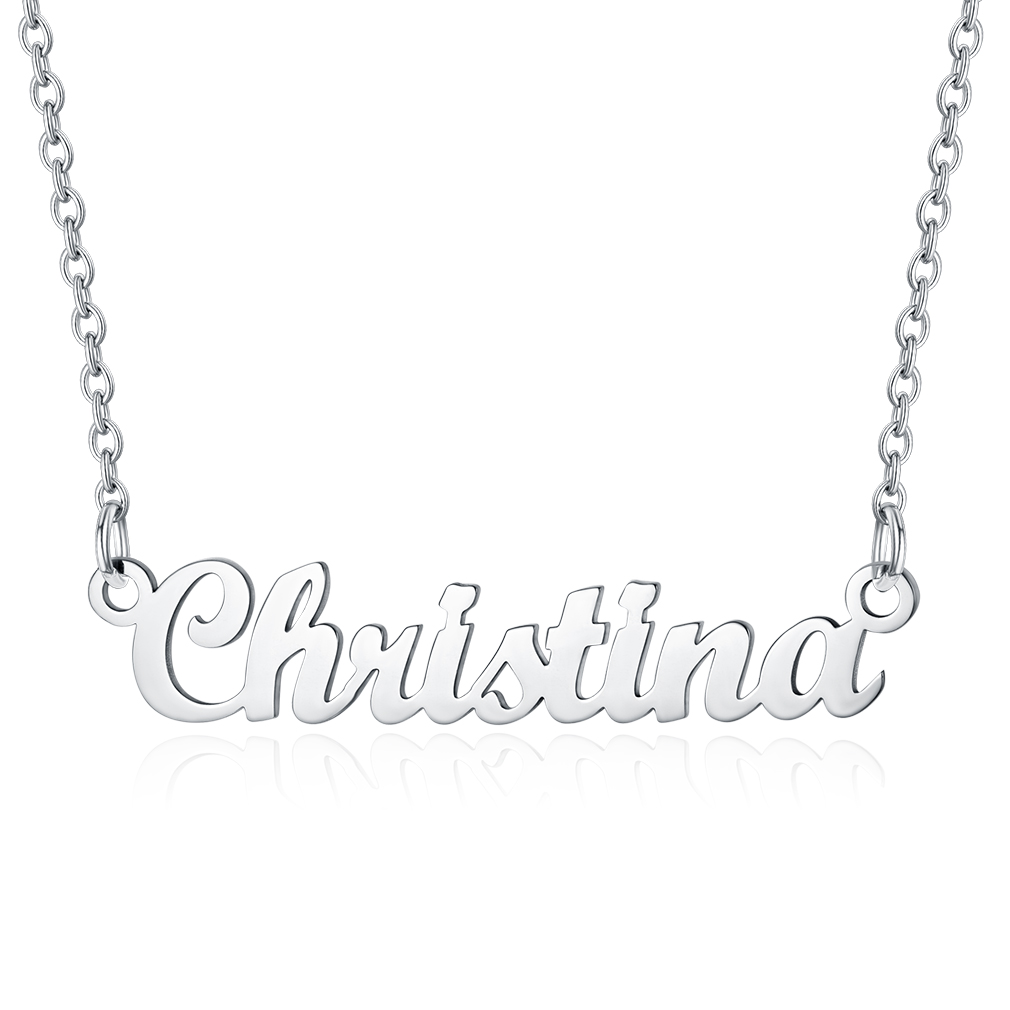 Stainless Steel Custom Name Necklace Silve Christina