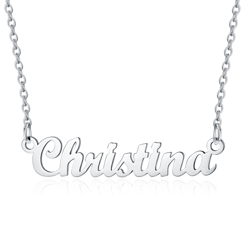 Stainless Steel Custom Name Necklace Silve Christina