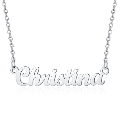 Stainless Steel Custom Name Necklace Silve Christina