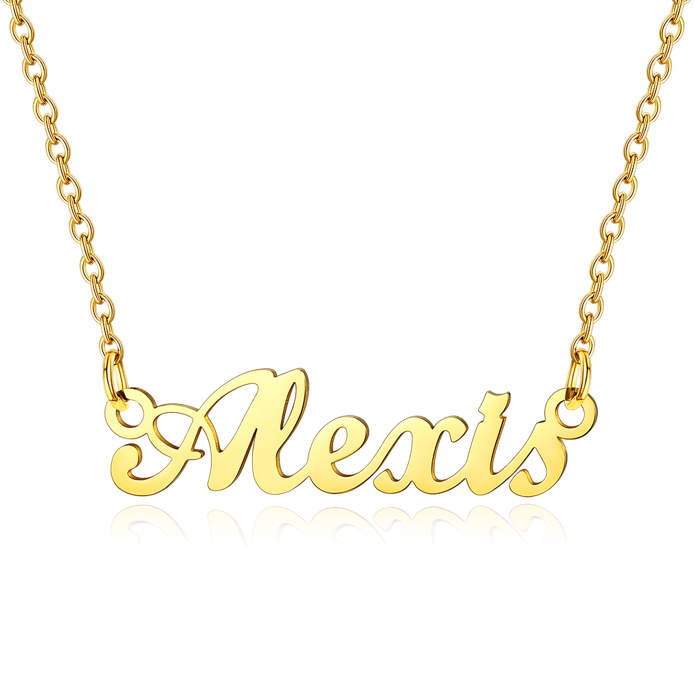 Stainless Steel Custom Name Necklace Gold Alexis