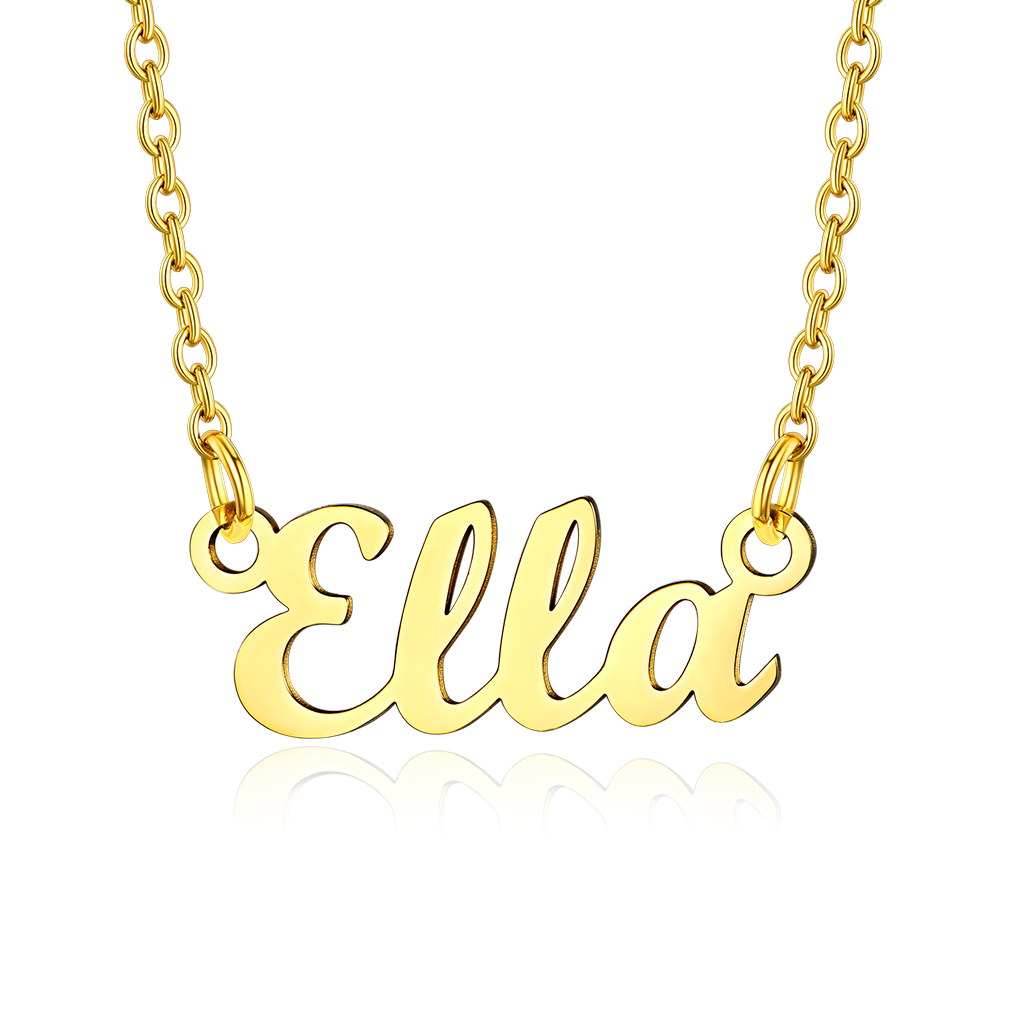 Stainless Steel Custom Name Necklace Gold Ella
