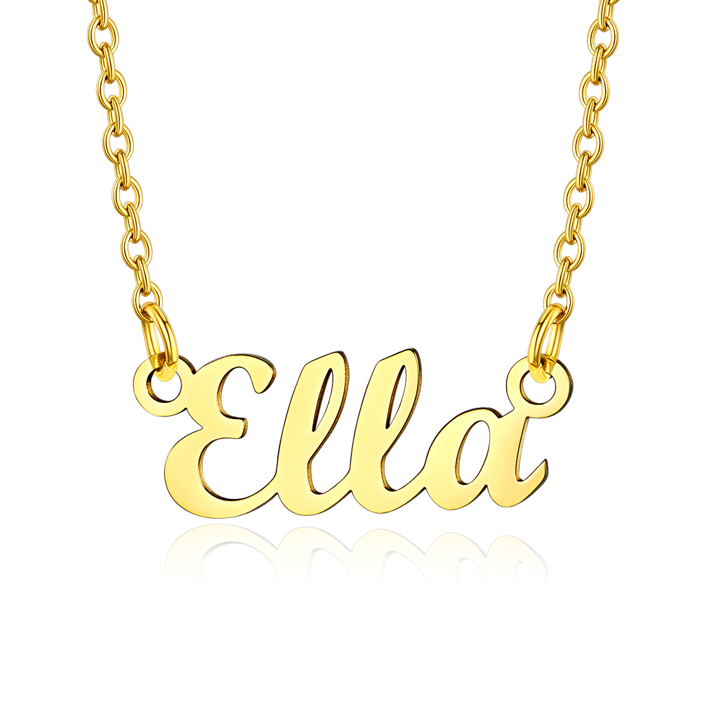 Stainless Steel Custom Name Necklace Gold Ella