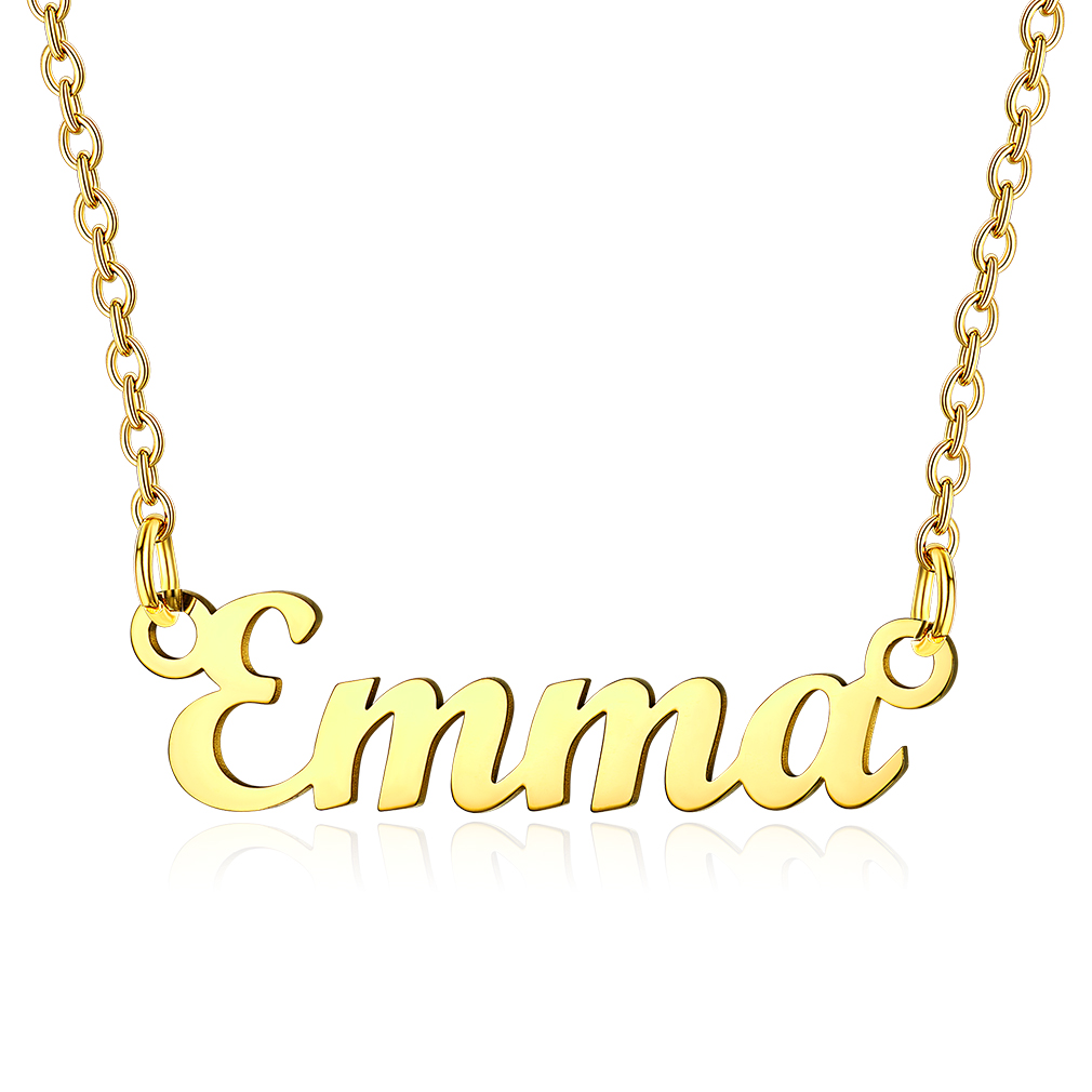 Stainless Steel Custom Name Necklace Gold Emma