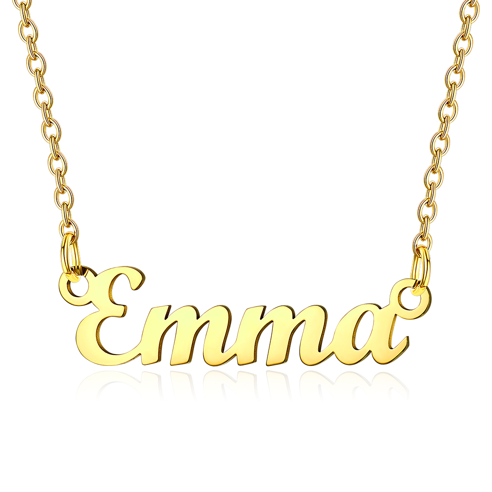 Stainless Steel Custom Name Necklace Gold Emma