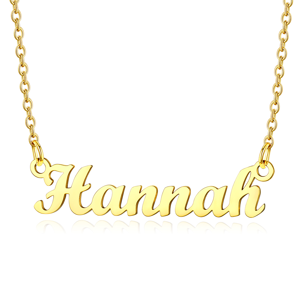 Stainless Steel Custom Name Necklace Gold Hannah