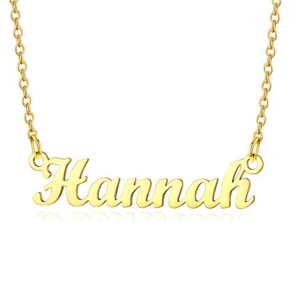 Stainless Steel Custom Name Necklace Gold Hannah