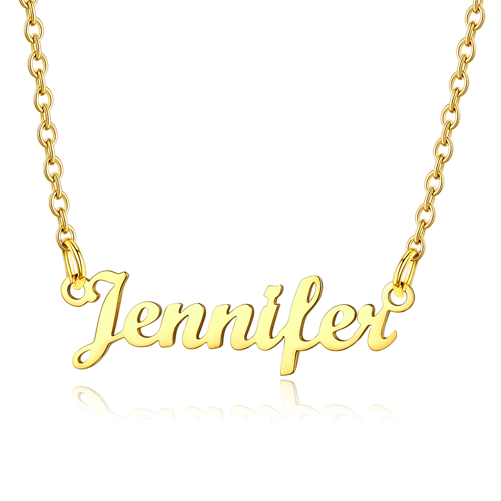 Stainless Steel Custom Name Necklace Gold Jenni