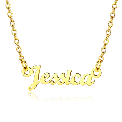 Stainless Steel Custom Name Necklace Jessica Gold