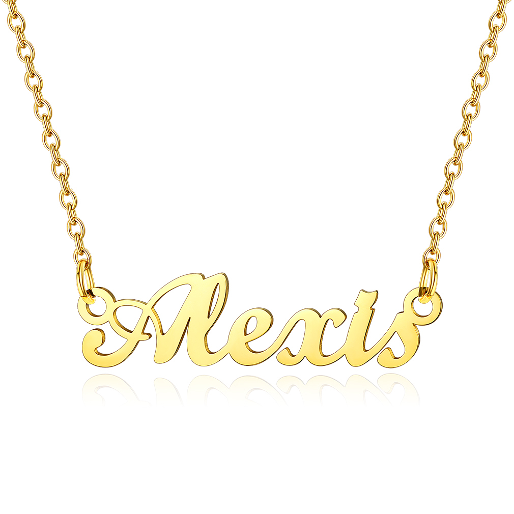 Stainless Steel Custom Name Necklace Gold Alexis