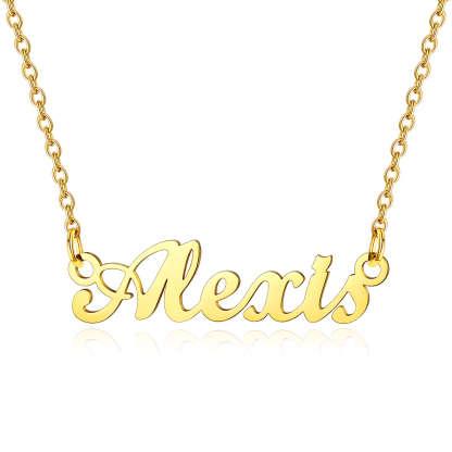Stainless Steel Custom Name Necklace Gold Alexis