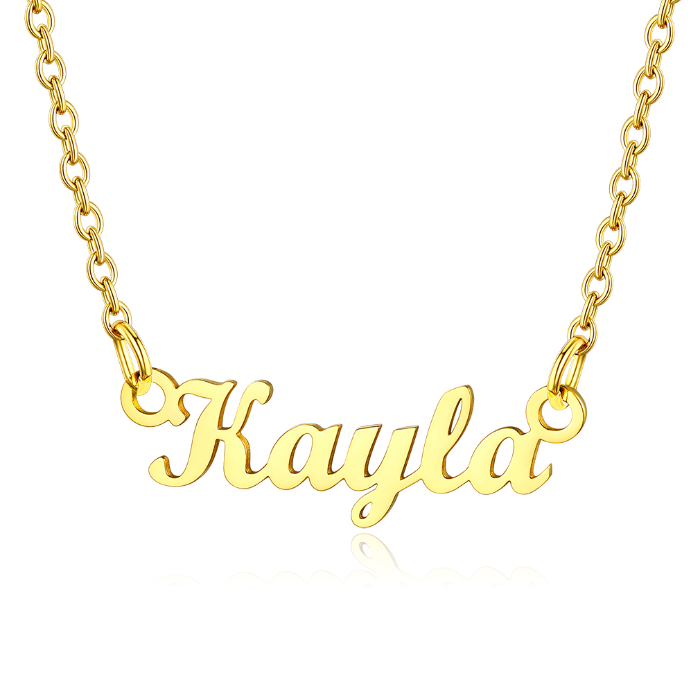 Stainless Steel Custom Name Necklace Gold Kayla