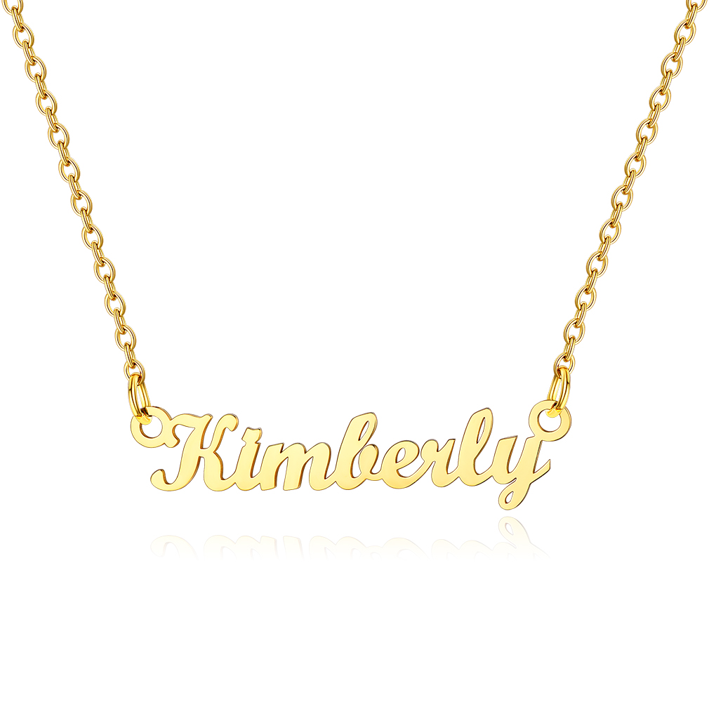 Stainless Steel Custom Name Necklace Gold Kim