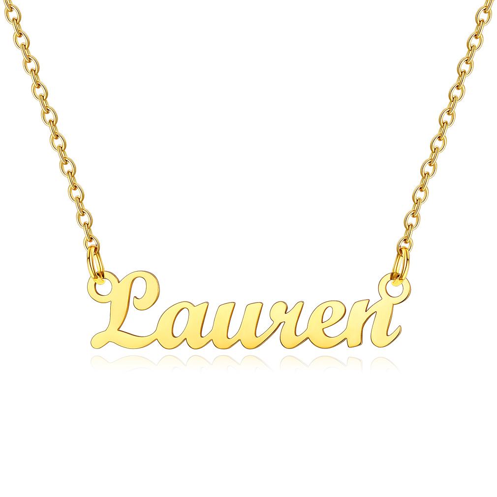 Stainless Steel Custom Name Necklace Gold Lauren