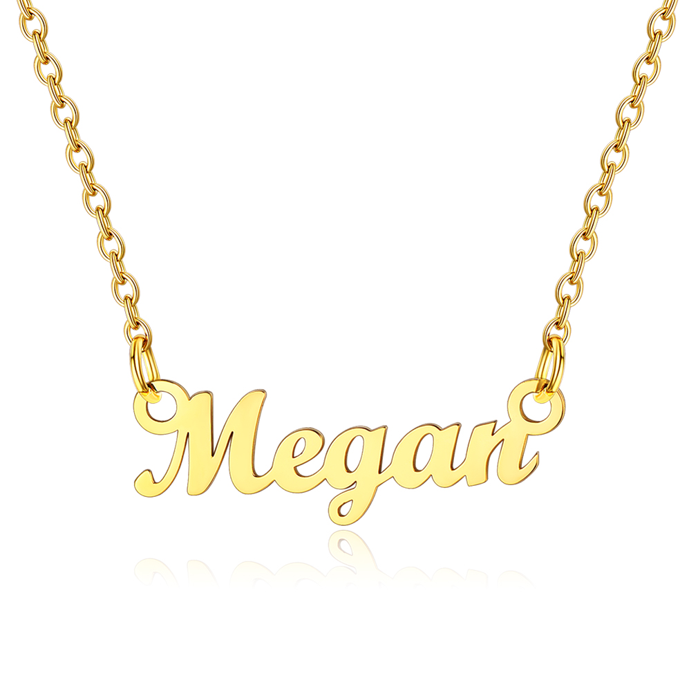 Stainless Steel Custom Name Necklace Gold Megan