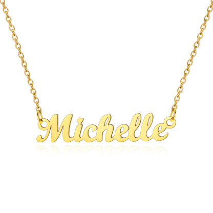 Stainless Steel Custom Name Necklace Gold Michelle