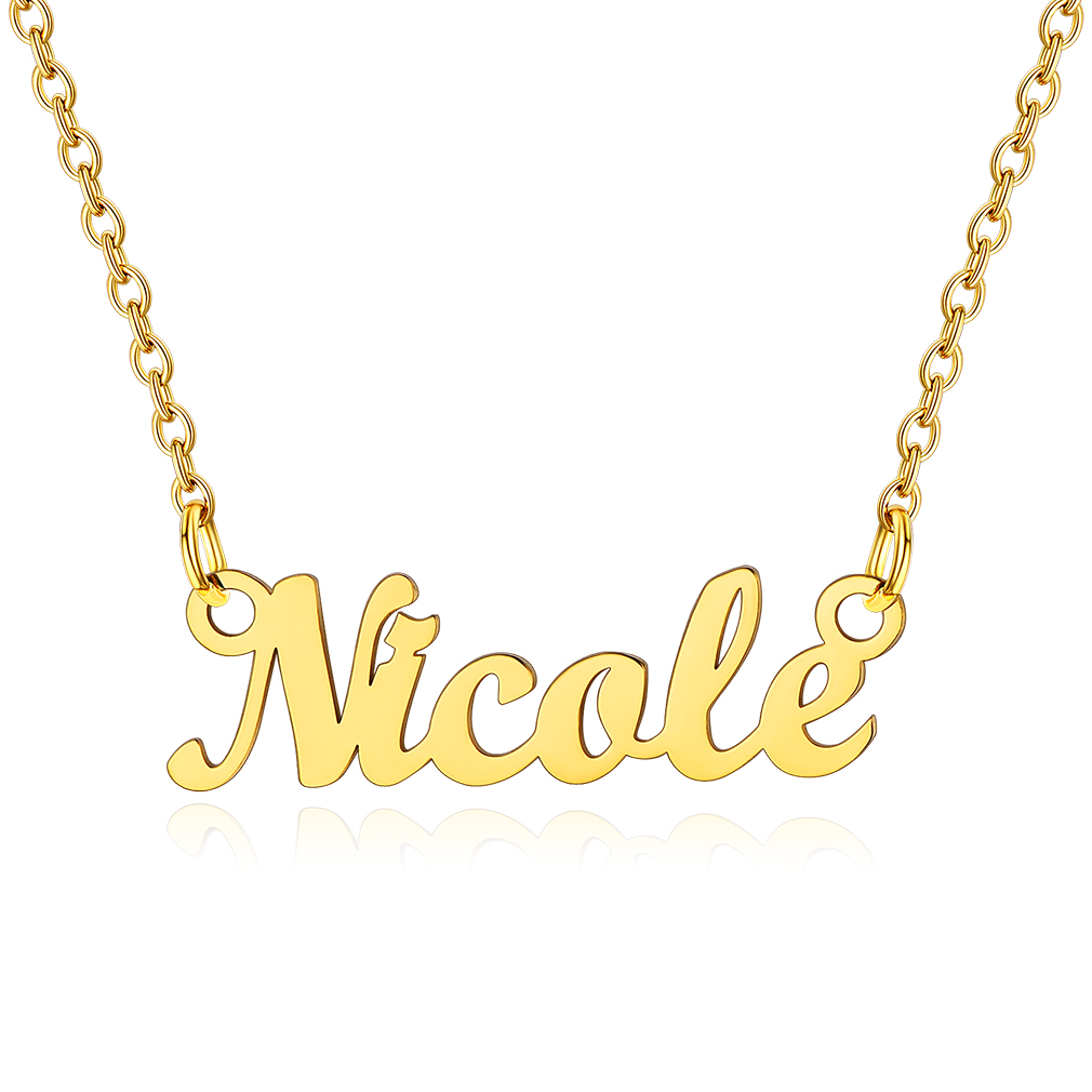 Stainless Steel Custom Name Necklace Gold Nicole