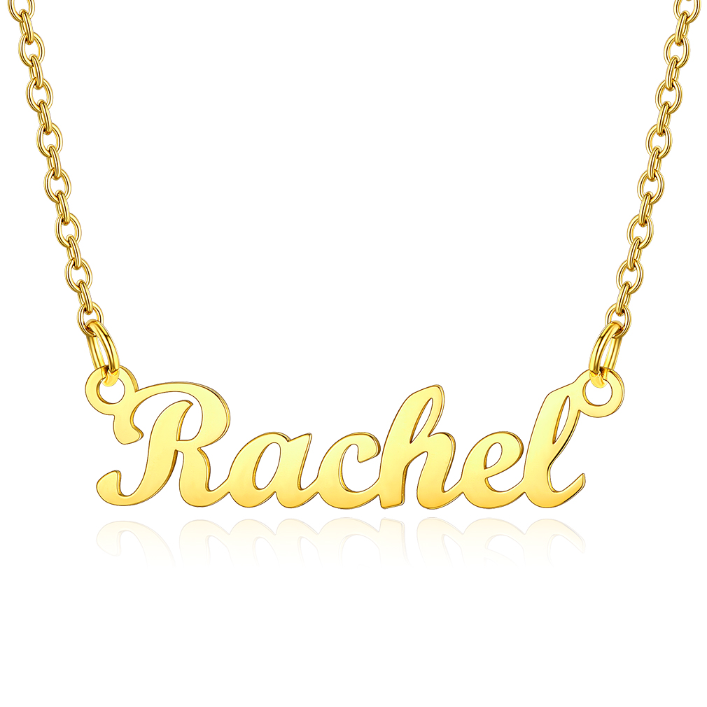 Stainless Steel Custom Name Necklace Gold Rachel