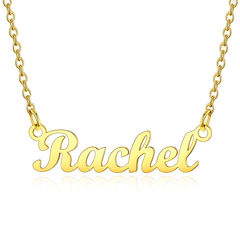 Stainless Steel Custom Name Necklace Gold Rachel