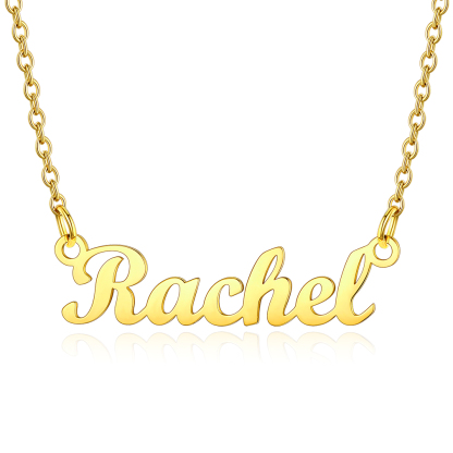 Stainless Steel Custom Name Necklace Gold Rachel